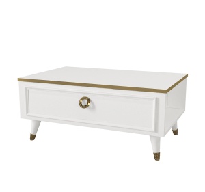 Masa de cafea UnicUtil Luxury Edition cu Sertar Rabatabil, 90 x 60 x 38 cm, Alb-Auriu - Img 13