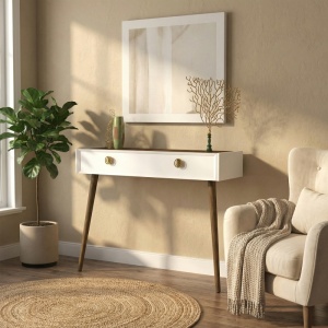 Masa Decor Living/Hol, UnicUtil Luxury Edition, 120x35x89 cm, Alb Nuc