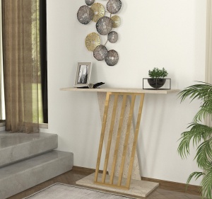 Masa decorativa, Modern Wave, UnicUtil, 90 x 29.6 x 76.8 cm, Crem - Img 3