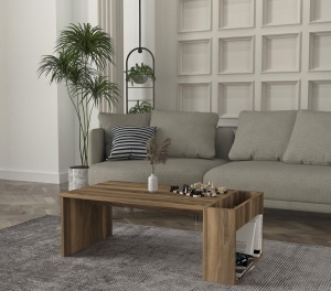 Masuta Cafea UnicUtil cu Spatiu de Depozitare pe Lateral, Maro, 95 x 50 x 34cm