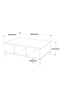 Măsuță de cafea cu picioare metalice, 90x60x33.1 cm, Pin-Antracit, UnicUtil - Img 4