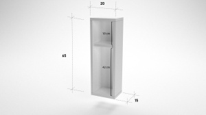 Noptiera, Polished Elegant, UnicUtil, 20 x 65 x 15 cm, Alb - Img 6