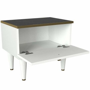 Noptiera UnicUtil cu un Sertar pentru depozitare, Alb 50 x 35 x 47 cm - Img 5