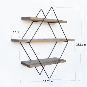 Rafturi perete, Classic Base, UnicUtil, 60 x 60 x 14 cm, Nuc Negru - Img 7
