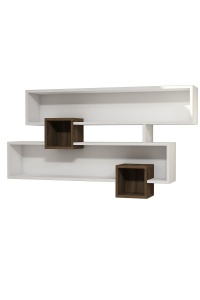 Rafturi perete, Elegant Form, UnicUtil, 120 x 75 x 22 cm, Nuc Alb - Img 4