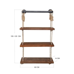 Rafturi perete, Minimal Style, UnicUtil, 60 x 120 x 13 cm, Nuc Negru - Img 2