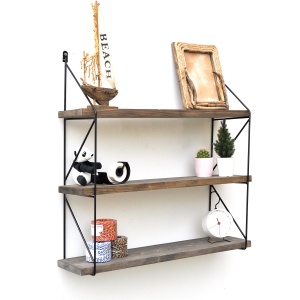 Rafturi perete, Minimal Style, UnicUtil, 60 x 15 x 55 cm, Nuc Negru - Img 1
