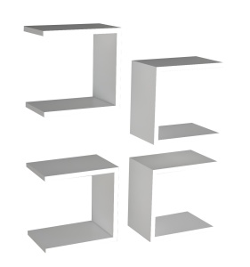 Rafturi perete, Noble Line, UnicUtil, 30 x 30 x 19 cm, Alb - Img 3