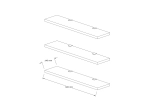 Rafturi perete, Refined Build, UnicUtil, 60 x 1 x 14 cm, Nuc - Img 3