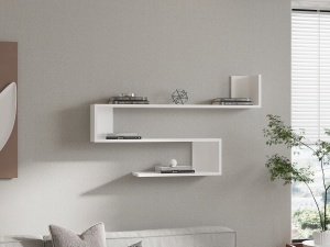 Rafturi perete, Rustic Edge, UnicUtil, 120 x 71 x 20 cm, Alb