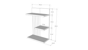 Rafturi perete, Simple Shelf, UnicUtil, 40 x 60 x 19 cm, Gri - Img 5