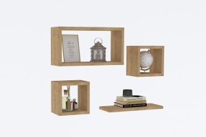 Rafturi perete, Simple Touch, UnicUtil, 24 x 44 x 15 cm, Stejar - Img 2