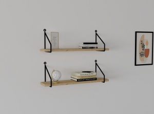 Set 2 Rafturi Modern, Bold Shelf, UnicUtil, 60 x 12 x 12 cm, Stejar - Img 3