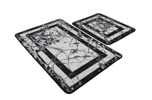 Set covorase baie 2 piese, Comfort Plush, UnicUtil, Negru - Img 3