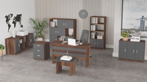 Set mobilier de birou UnicUtil Nuc - Gri Antracit 7 piese - Img 2
