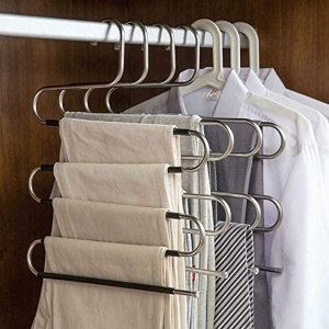Umeraș din Metal cu spatii multiple, pentru pantaloni, Gri, 1 bucata - Img 2