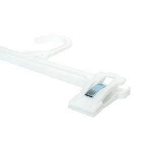Umeraș din Plastic cu clipsuri, pentru pantaloni/fuste, Alb, 1 bucata - Img 5