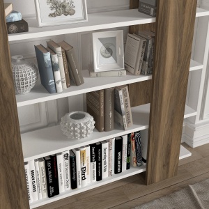 Biblioteca, Element Fusion, UnicUtil, 120 x 19.5 x 120 cm, Alb-Maro, UUBIB12 - Img 4