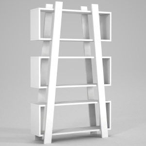 Bibliotecă, Ladder Frame, UnicUtil, 90 x 22 x 150 cm, Alb, UUBIIB13 - Img 3