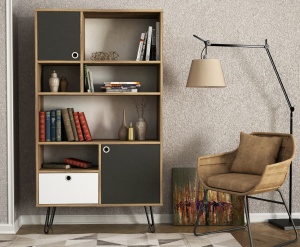 Biblioteca, Style Hub, UnicUtil, 90 x 25 x 160 cm, Nuc, UUBIB21 - Img 1