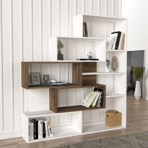 Biblioteca, Urban Chic, UnicUtil, 139.1 x 25 x 151.2 cm, Alb-Maro - Img 3