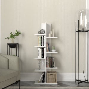 Biblioteca, Vertical Grace, UnicUtil, 45 x 21,4 x 112,8 cm, Alb, UUBIB17 - Img 1