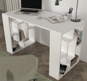 Birou cu Picioare Decorative UnicUtil, 120 x 60 x 74 cm, Alb - Img 6