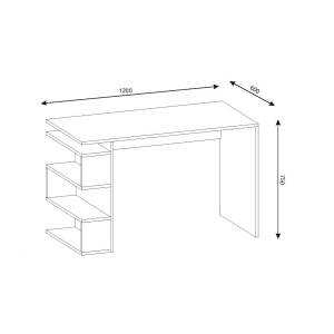 Birou, Modern Space, UnicUtil, 120 x 60 x 75 cm, Alb - Img 2