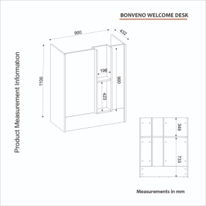 Birou recepție, Bonveno Front Desk, UnicUtil, Alb-Bej - Img 2