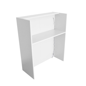 Birou recepție Karibu din pal melaminat, culoare Alb cu iluminare LED, modern și sofisticat, 90 x 40 x 110.3 cm - Img 9