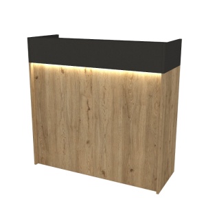 Birou recepție, Wilko LED Front Desk, UnicUtil, Bej-Gri, 110 cm - Img 5