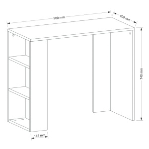Birou Simplu, Design Modern, UnicUtil, 90 x 40 x 73.8 cm, Negru - Img 2