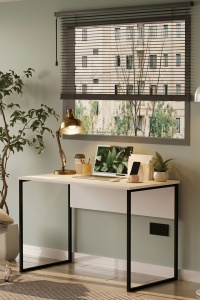 Birou UnicUtil Alb - Negru 110 x 58.5 x 73 cm - Img 3