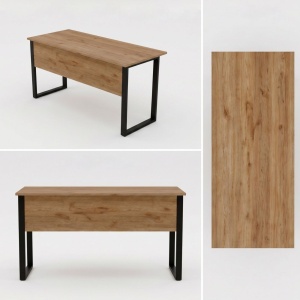 Birou UnicUtil Stejar cu structura metalica neagra 140 x 60 x 73 cm - Img 7
