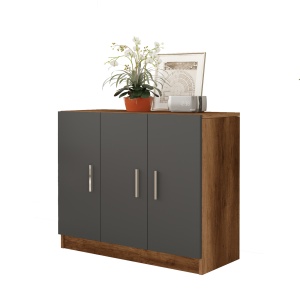 Comoda cu 3 usi UnicUtil Nuc - Gri Antracit pentru birou 89.1 x 38.1 x 73.8 cm - Img 6