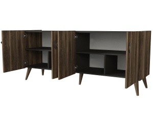 Comodă televizor, Luxe Touch, UnicUtil, 183.6 x 47 x 78 cm, Maro - Img 8