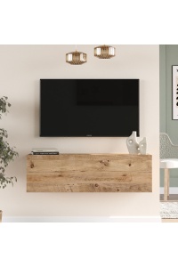 Comodă TV cu uși, 100x31.6x29.6 cm, Pin, PAL melaminat, UnicUtil - Img 2