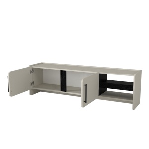 Comoda TV, Simple Form, UnicUtil, Crem-Negru - Img 9