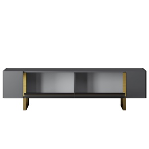 Comoda TV, Yildiz Anthracite, UnicUtil, Antracit-Auriu,Lățime: 180 cm, Înălțime: 50 cm, Adâncime: 30 cm - Img 7