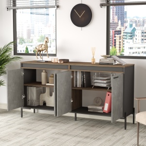 Comoda UnicUtil Nuc - Gri 184 x 44.5 x 91.6 cm - Img 4