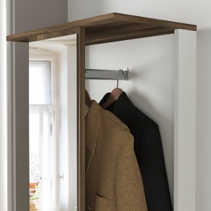Cuier Multifunctional cu Oglinda si Pantofar, Smart Refine, UnicUtil, 120 x 34.8 x 199.3 cm, Alb-Maro, UUORG45 - Img 4