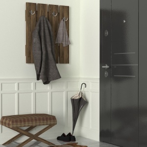 Cuier Panou, Elegant BrownHooks, UnicUtil, 64.7 x 3.6 x 80 cm, Maro, UUORG31 - Img 2