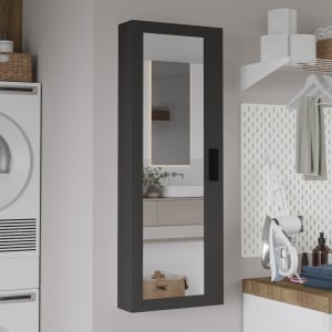 Dulap baie cu oglinda UnicUtil Antracit 15 x 44 x 120 cm