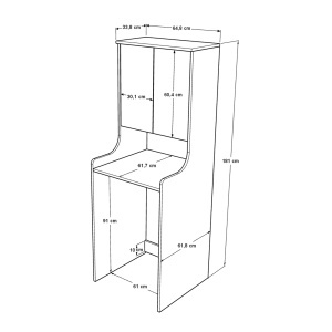 Dulap baie pentru masina de spalat UnicUtil Antracit 65 x 60 x 180 cm - Img 6