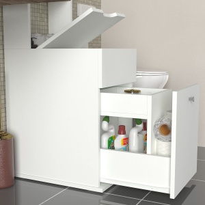 Dulap Organizator pentru Baie UnicUtil, 40 x 52 x 168 cm, Alb - Img 4