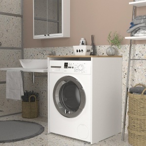 Dulap pentru mașina de spălat din pal melaminat Emorra, design funcțional pentru organizare eficientă, 65 x 60 x 91.8 cm - Img 3