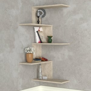 Etajera De Perete, Modern Twist, UnicUtil, 51.5 x 51.5 x 109 cm, Crem, UUETA43 - Img 1