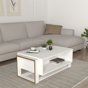 Masa de cafea UnicUtil Luxury Editon, 106 x 60 x 41 cm, Alb - Img 2