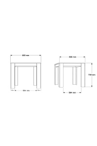 Masă de dining pătrată, 80x80x74 cm, Rattan-Alb, PAL melaminat, UnicUtil - Img 7