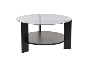 Măsuţă de cafea, Clara Wood, UnicUtil, Negru de lemn-Fum, Lățime: 75 cm, Înălțime: 40 cm, Adâncime: 75 cm - Img 3